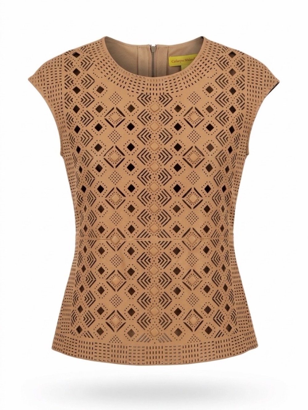 Catherine Malandrino laser-cut leather blouse - size 6 🌟